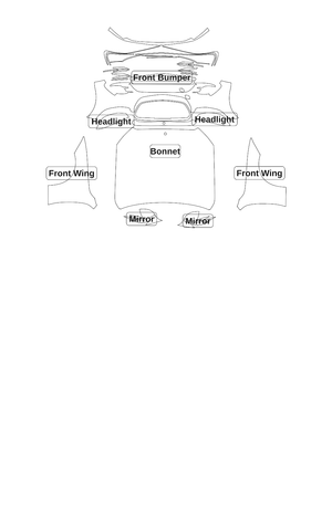 Mercedes-Benz S-Class (LWB) 2021 — Full Front kit - labelled pieces