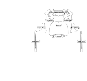 BMW X1 2023 — Track Pack kit - labelled pieces