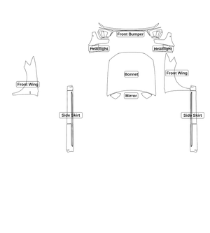 Audi Q8 2019 — Track Pack kit - labelled pieces