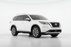 2024 Nissan Pathfinder - 3/4 View Tinted Windows White Background