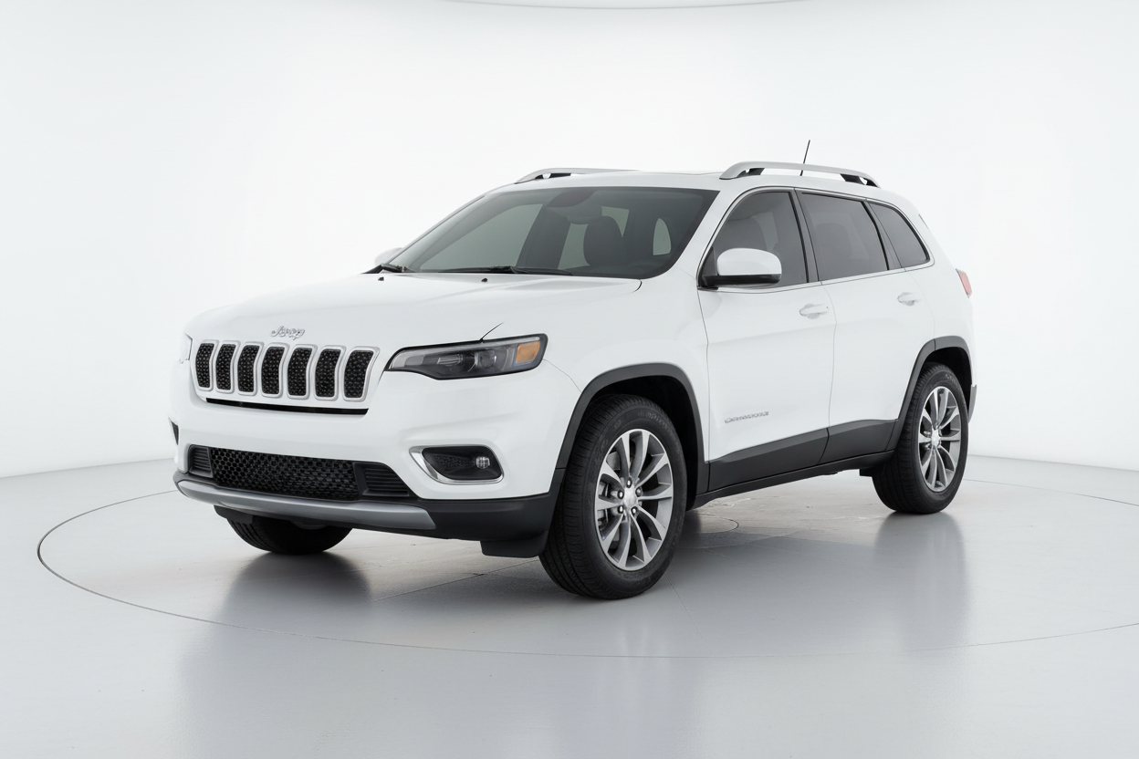 2026 Jeep Cherokee - 3/4 View Tinted Windows White Background