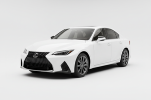 2026 Lexus IS350 - 3/4 View Tinted Windows White Background