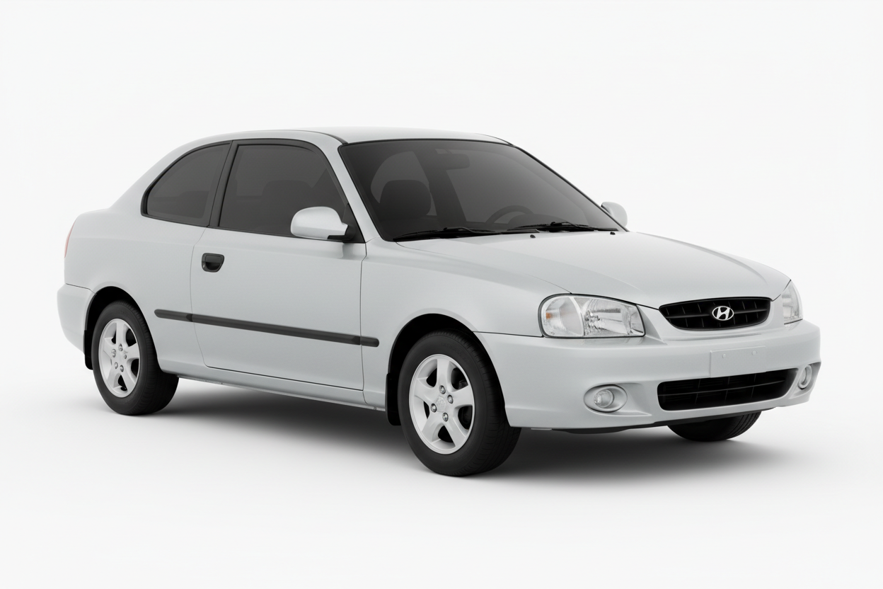 Hyundai Accent 1995-1999 2-door coupe with tinted windows