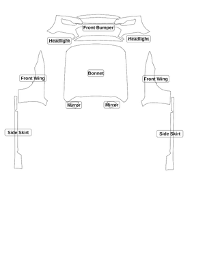 Ford Mustang (Convertible) 2024 — Track Pack kit - labelled pieces