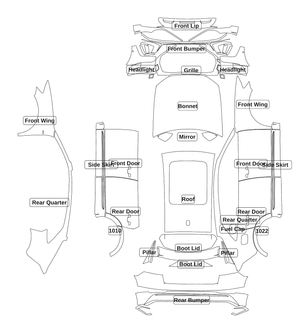 Audi Q8 2019 — Full Car kit - labelled pieces