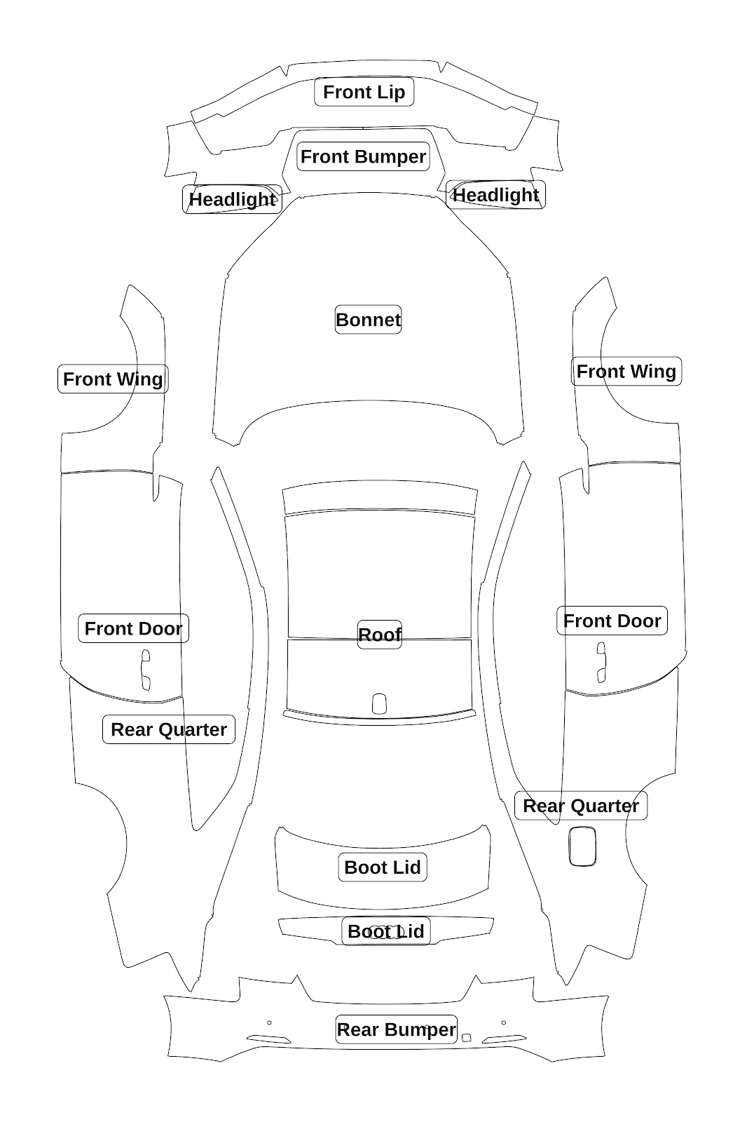 Audi S5 (Coupe) 2017 — Full Car kit - labelled pieces