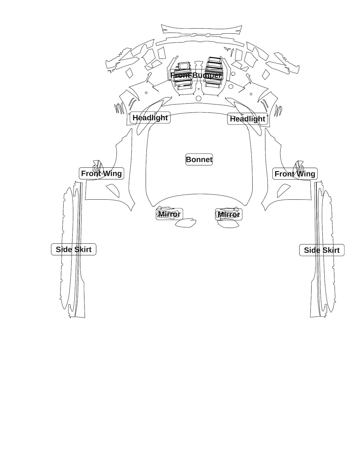 Track Pack kit - labelled pieces