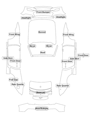 Ford Mustang (Convertible) 2024 — Full Car kit - labelled pieces
