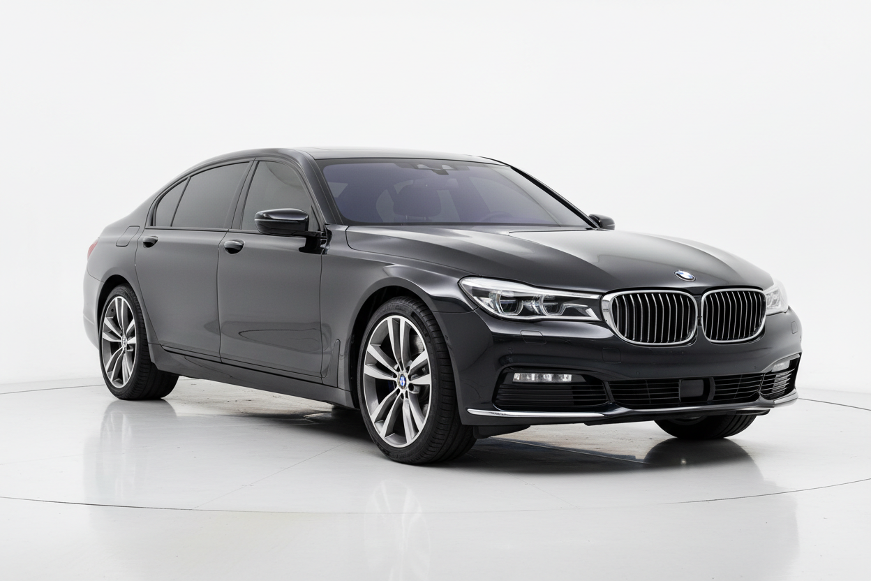 2017 BMW 7 Series with tinted windows