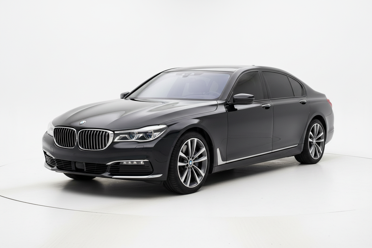 2021 BMW 7 Series with tinted windows