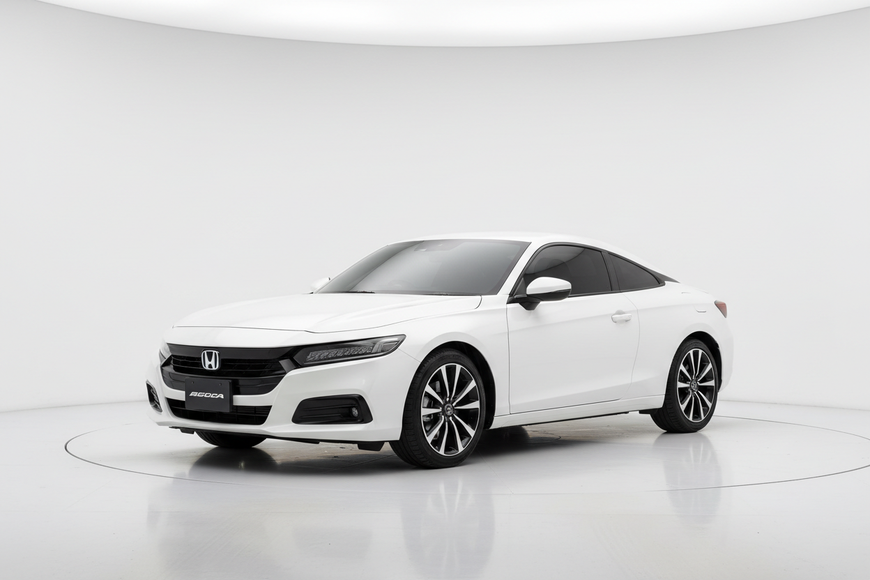 2026 Honda Prelude - 3/4 View Tinted Windows White Background