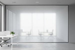 frosted window film with no pattern on internal office window
