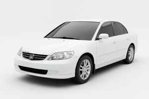 Honda Civic Saloon 2001-2005 - 3/4 View Tinted Windows White Background