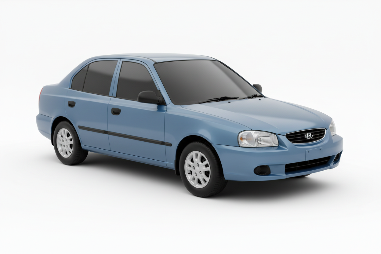 Hyundai Accent 1995-1999 with tinted windows