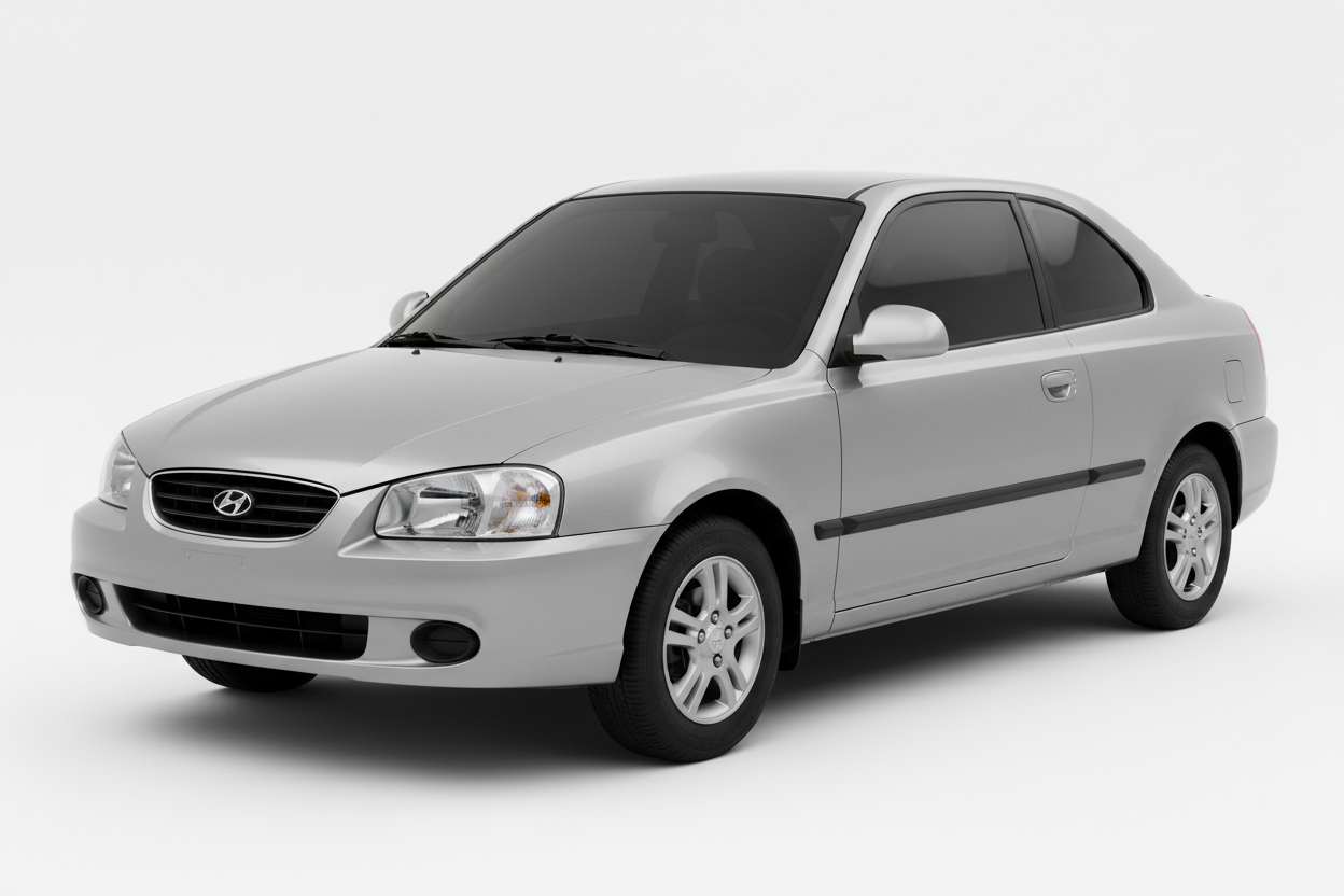 Hyundai Accent 2-door coupe 2000-2005 with tinted windows