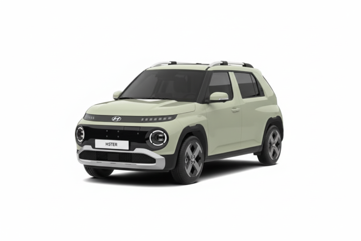 Hyundai Inster 2025 with tinted windows on white background